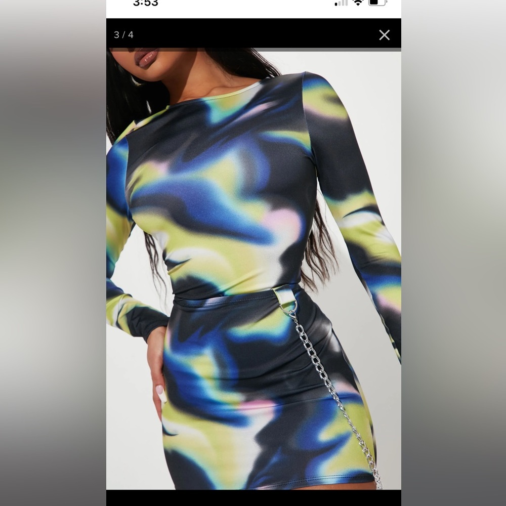 Multi color skirt set